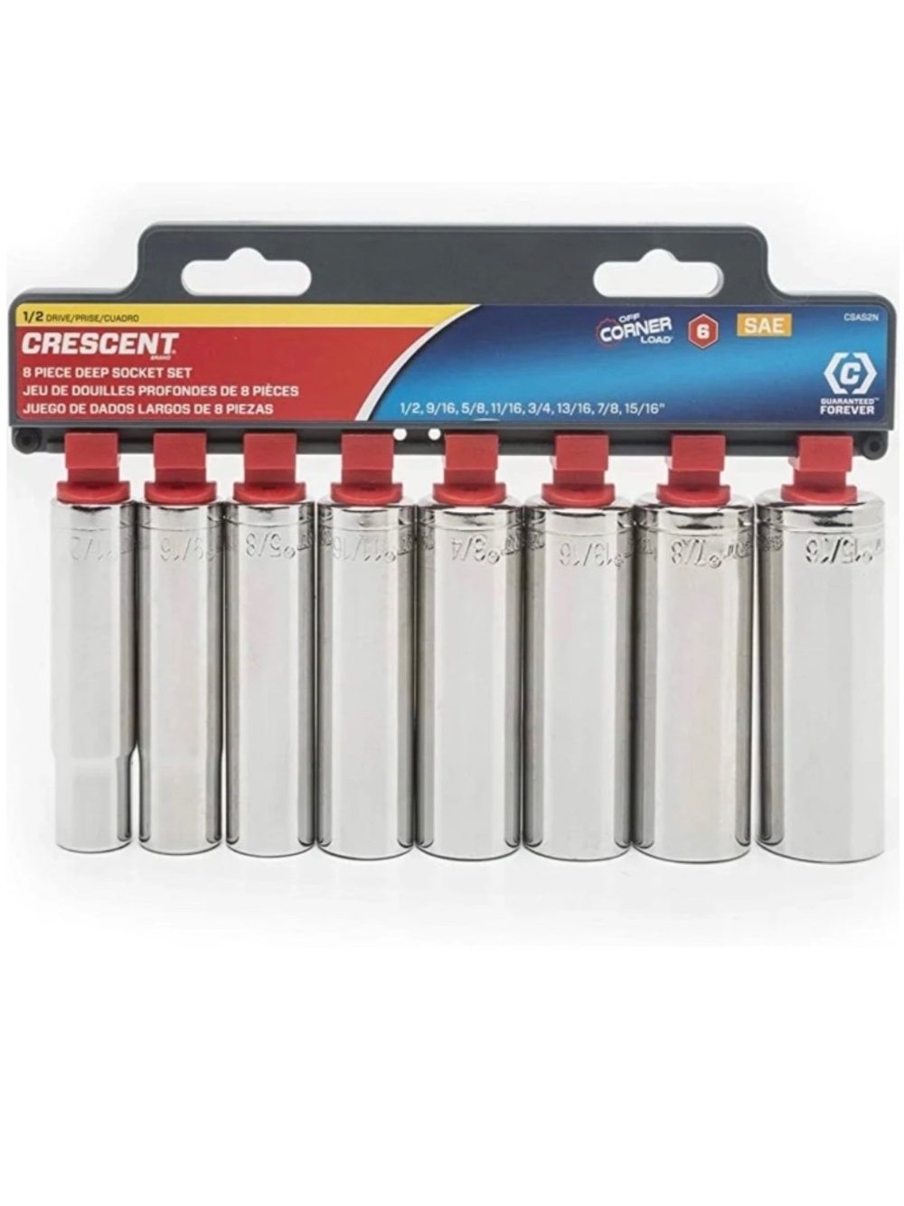 Crescent 8 Pc 1/2'' Drive 6 Point Deep Sae Socket Set CSAS2N